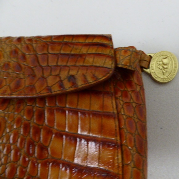 BRAHMIN CROCODILE LEATHER BAG convertible handle CLUTCH purse - Picture 4 of 8